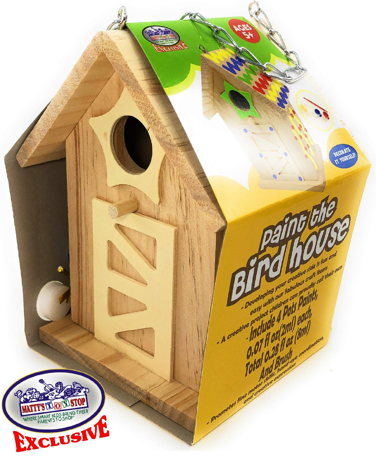 Matty's Toy Stop hanging chain for simple indoor or outdoor display.