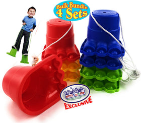 Matty's Toy Stop Monster Feet stilts green promote coordination during outdoor adventures