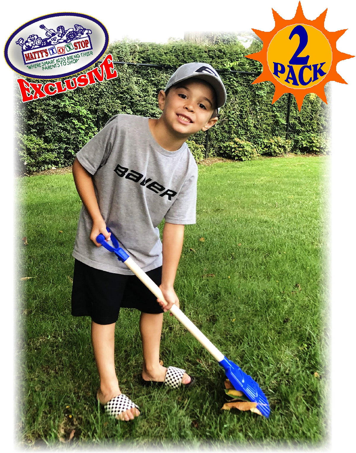 Matty's Toy Stop outdoor play and garden rake set, ideal for sensory exploration.