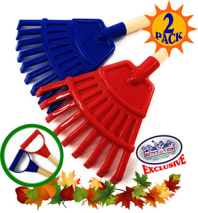 Matty's Toy Stop rake head 9x8 closeup, simplifies gathering leaves and twigs.