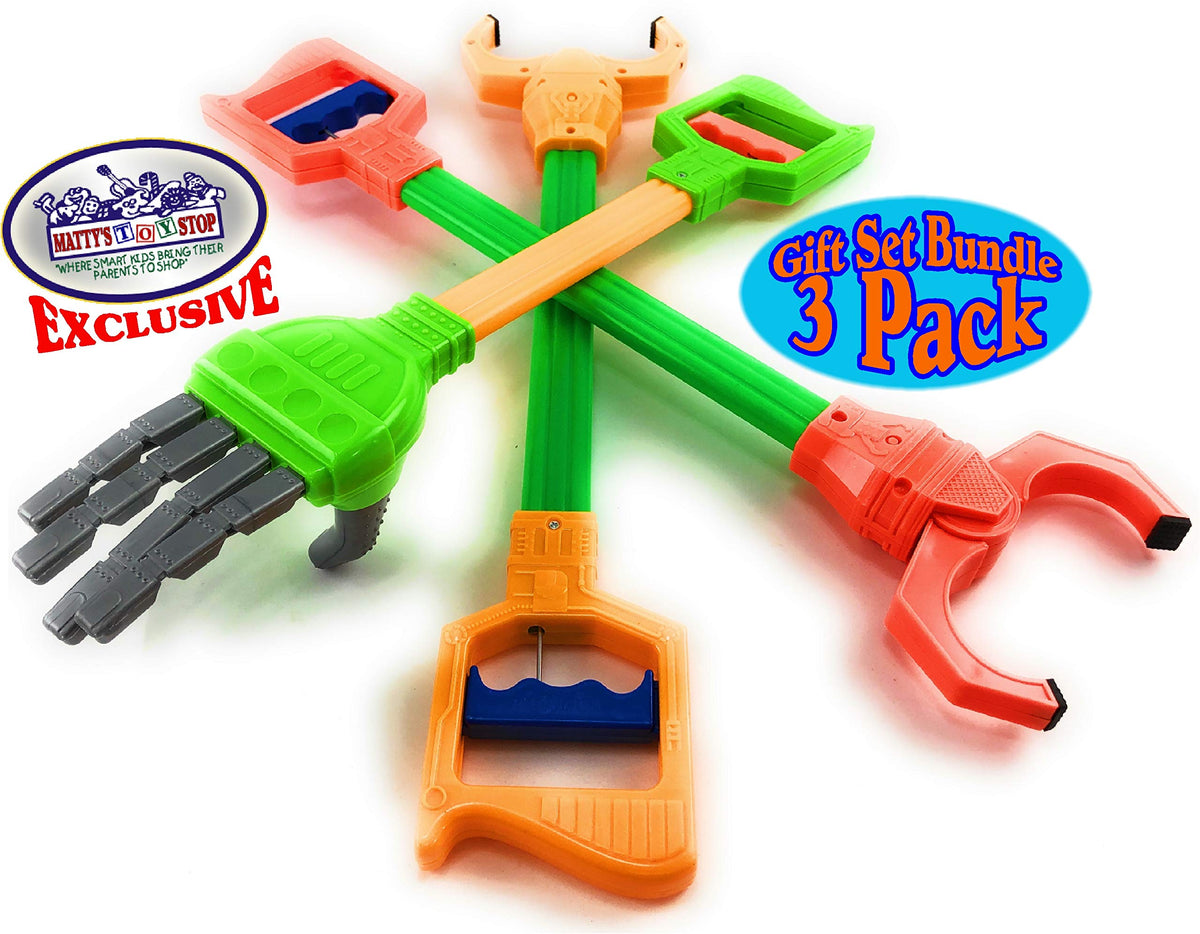 Matty's Toy Stop Robot Claw securely lifting items from tricky spots.