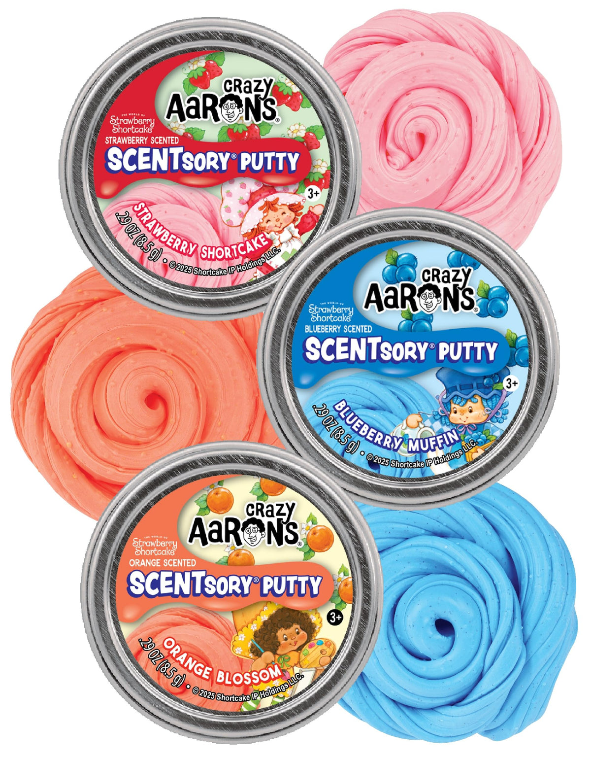 Matty's Toy Stop Scent Sory Putty Strawberry Shortcake tin offers calming play and tactile fun.