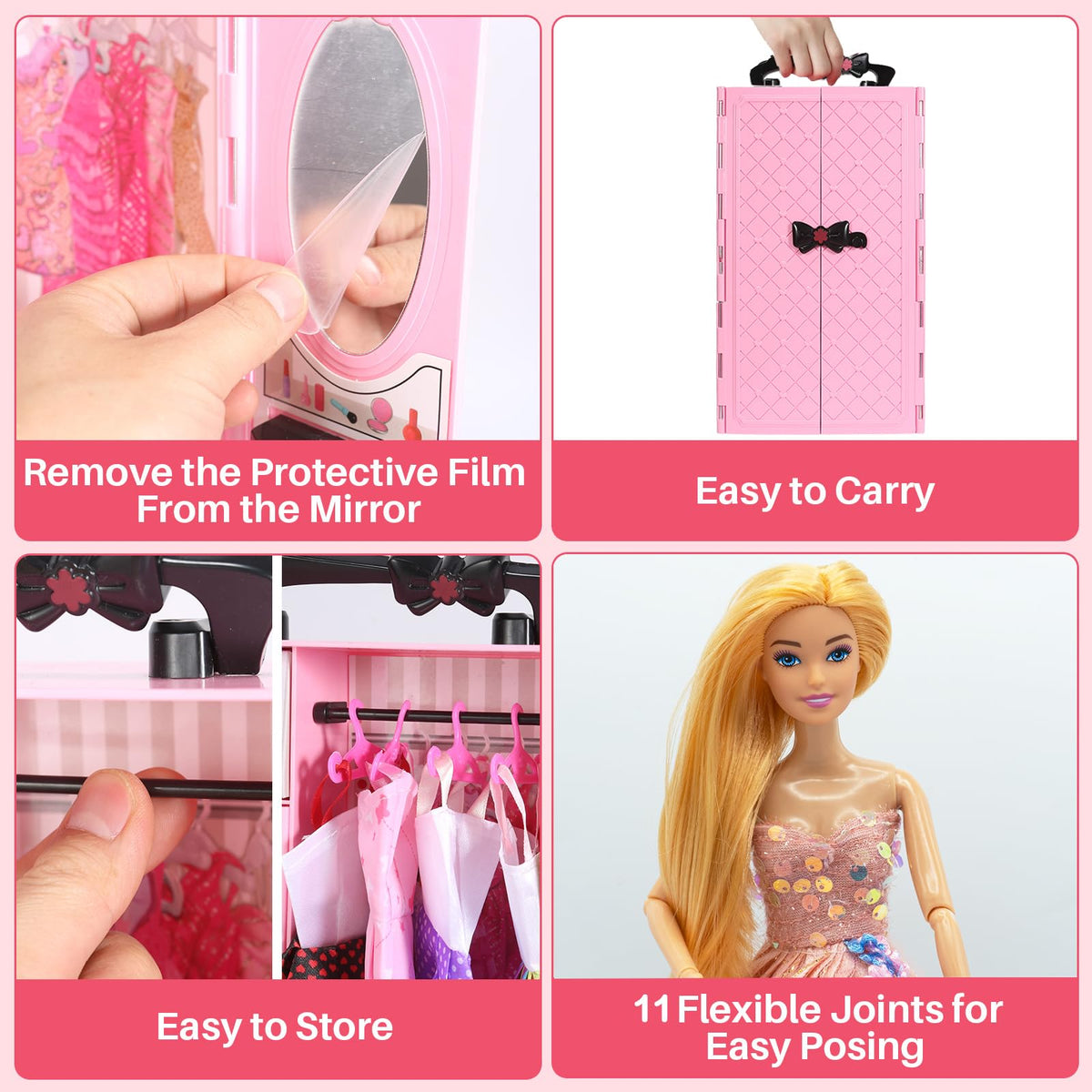 Shoe rack and accessories organize outfits for easy changing