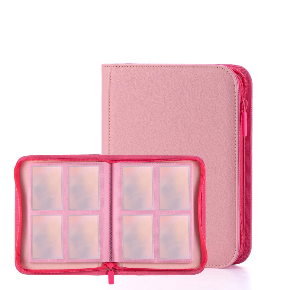 Mauchuu pink trading card binder cover — sturdy protection for travel and storage.