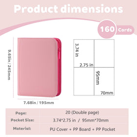 Mauchuu pink trading card binder PU leather exterior — soft-touch premium look and feel.