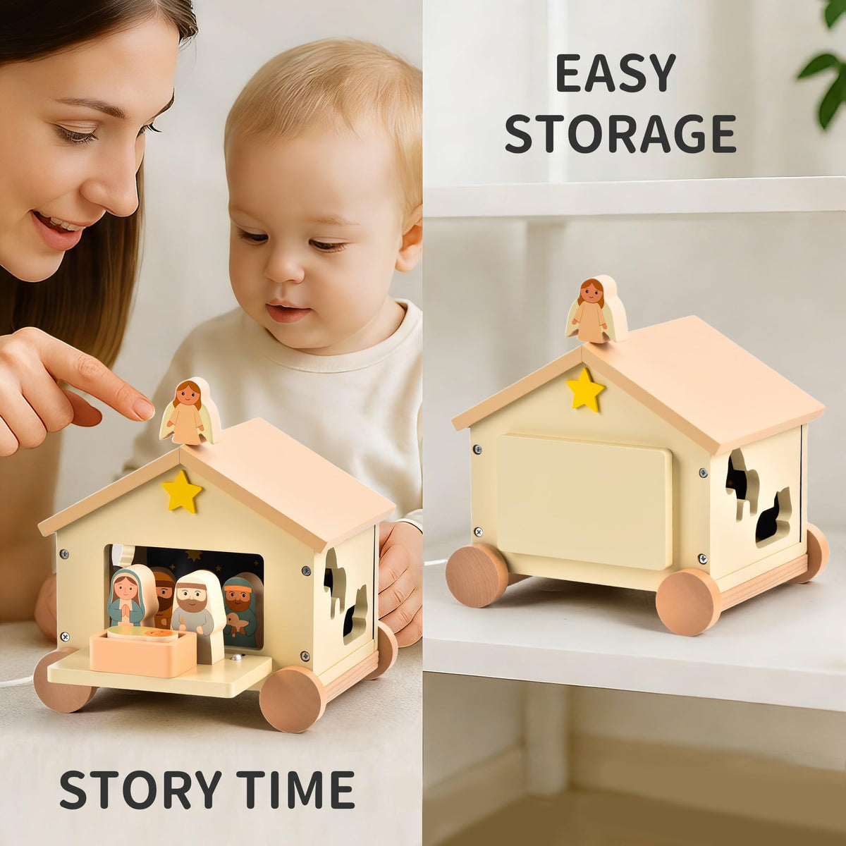 Mauzutta wood has smooth rounded edges for safe toddler handling