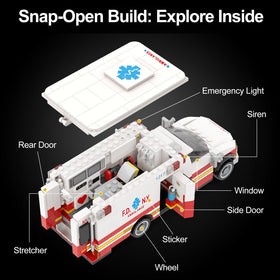Mavo brix ambulance rear doors open for accessible storage