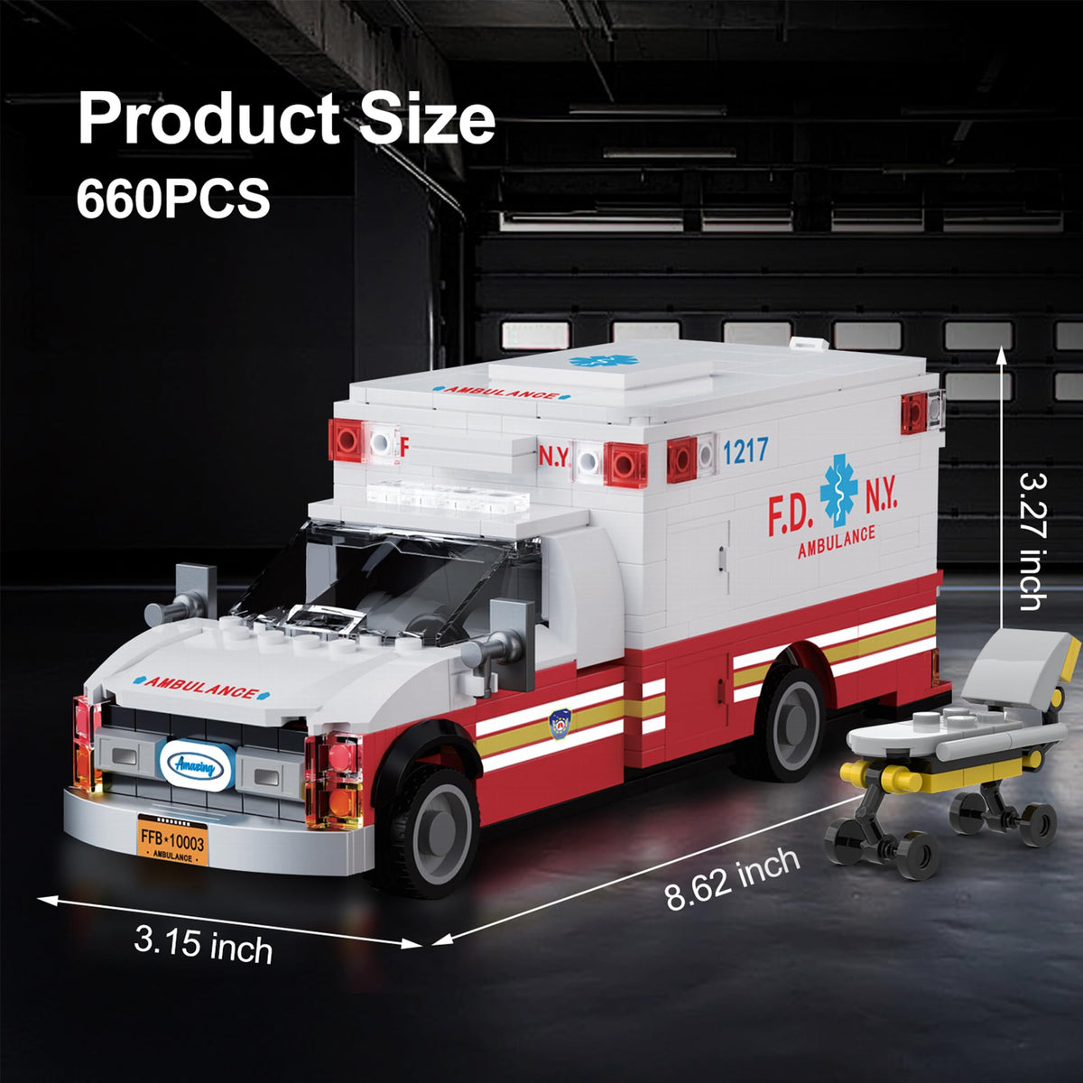 Mavo brix ambulance stretcher is removable for realistic rescue scenes