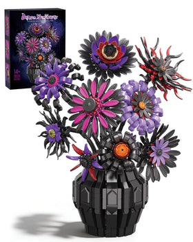 Mavo Brix dark sunflowers bouquet vase for gothic home decor and centerpiece.