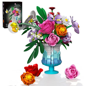 Mavo brix flower building set bouquet creates a vibrant, lasting centerpiece.
