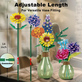 Mavo Brix patterned vase complements the wildflower brick display.