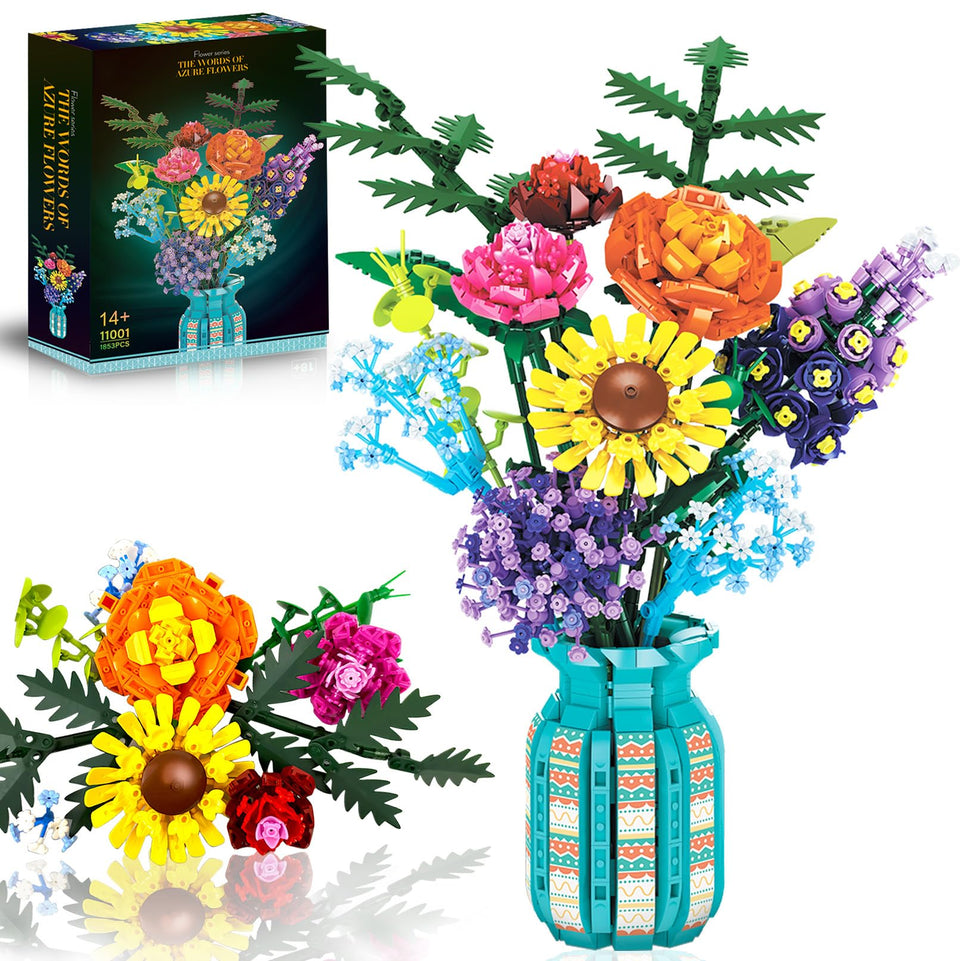 Mavo Brix sunflower bouquet brick model for bright home display.