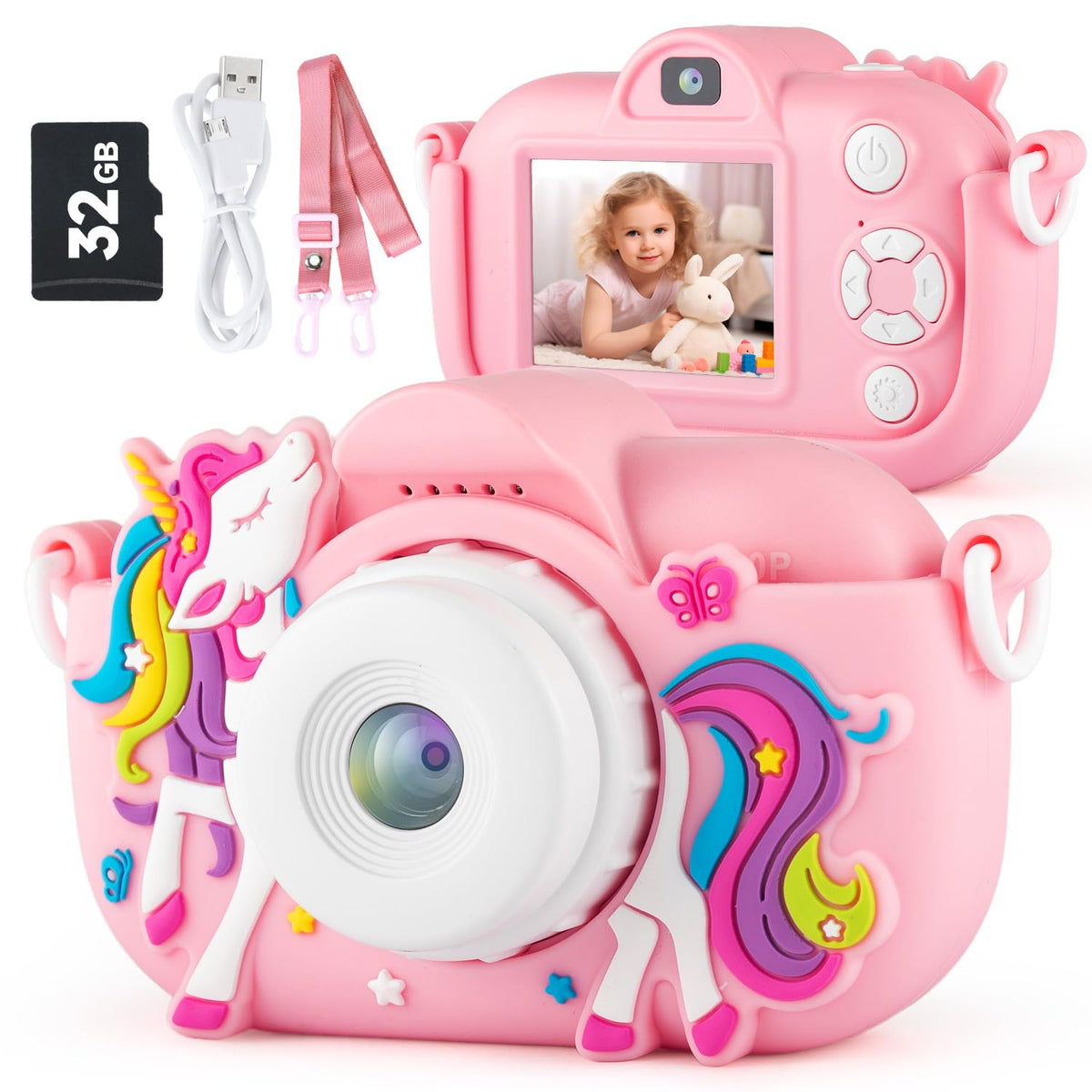 MAVOKIS Kids Camera front lens selfie for easy self-portraits and shareable moments.
