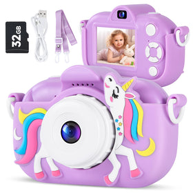 MAVOKIS Kids Camera front view with selfie-capable dual lens for kids