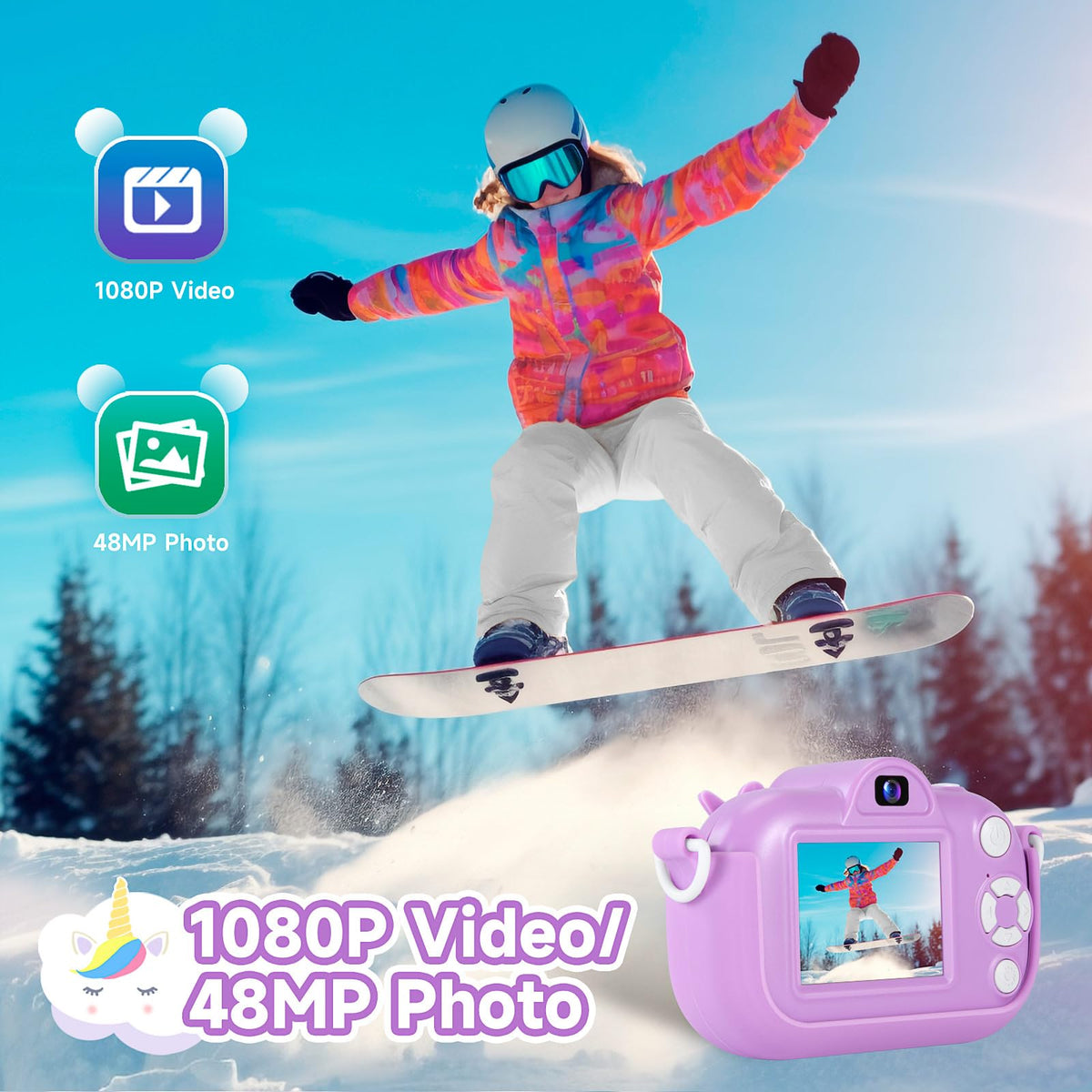 MAVOKIS Kids Camera shockproof case protects during drops