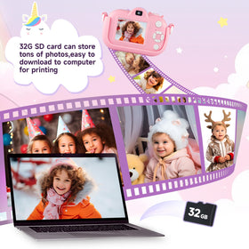 MAVOKIS Kids Camera stickers and frames spark creativity in photos.
