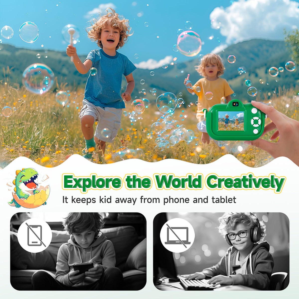 MAVOKIS video and selfie modes spark quick storytelling for children.