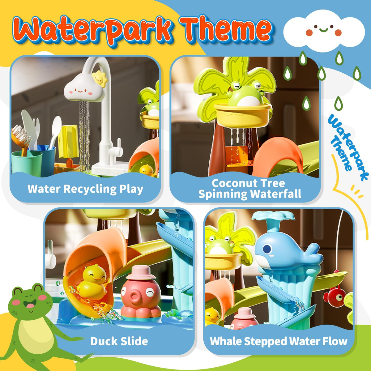 Max and Deril water table with 3 L capacity supports longer water play.