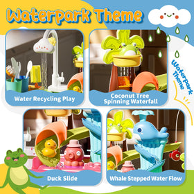 Water park animals enjoy the splash-filled action in the Max & Deril set