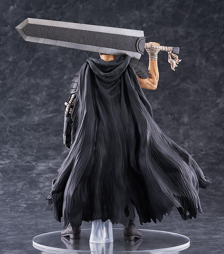 Max Factory Berserk Guts figure on stand highlights a display-friendly pose