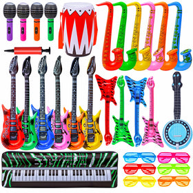 Max Fun inflatable rock guitar display for retro party decor and fun