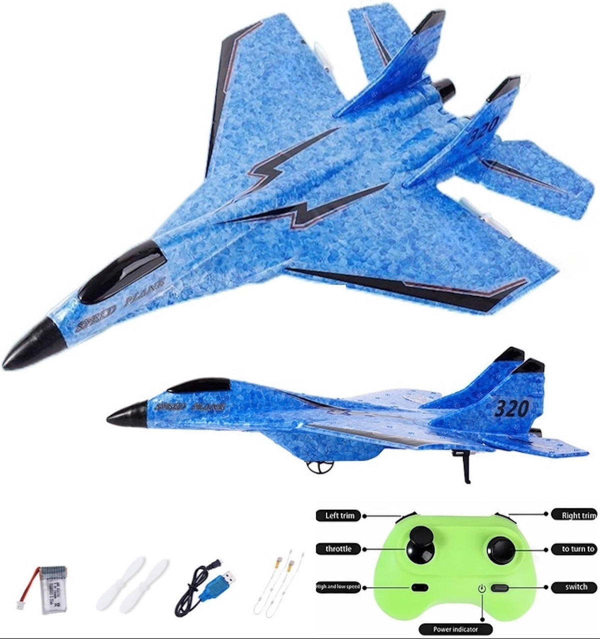 MAXBECK Su-35 RC plane with LED lights for vibrant night flights.