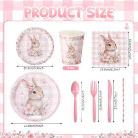 Maxdot bunny dessert plates 7-inch ideal for pastel treats