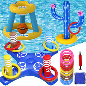 Max Fun inflatable basketball hoop ready for pool play and family games.