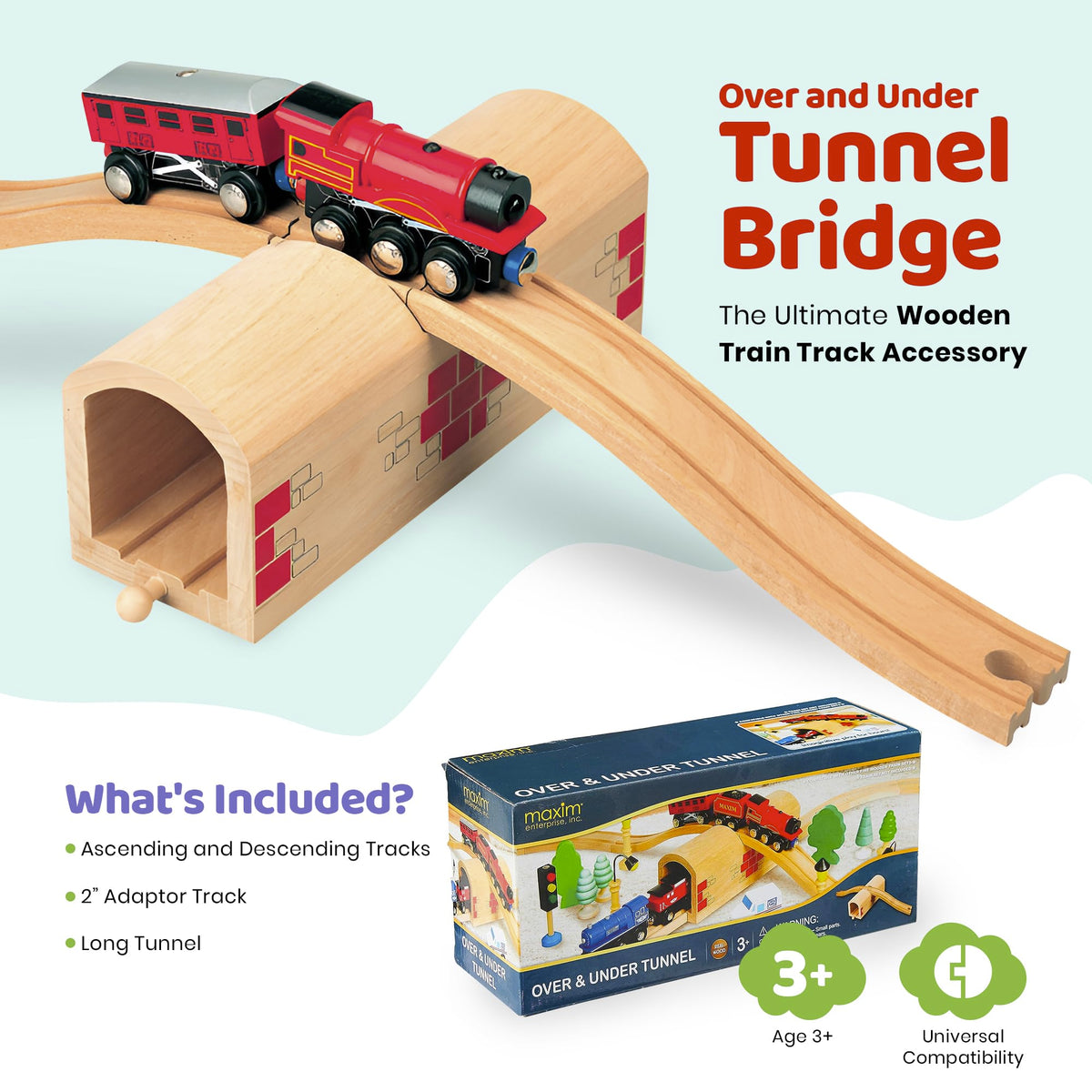 Maxim Enterprise wooden train track universal-compatibility invites mixing with Thomas and BRIO