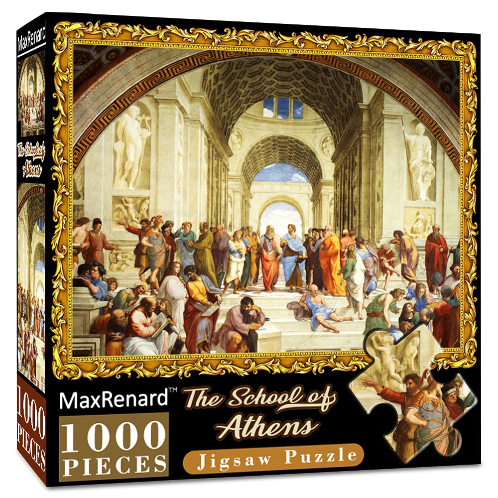 MaxRenard The School of Athens 1000-piece puzzle for adult art lovers and display.