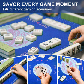 Maxsolve includes beginner-friendly rules printed on mat for easy entry to Mahjong.