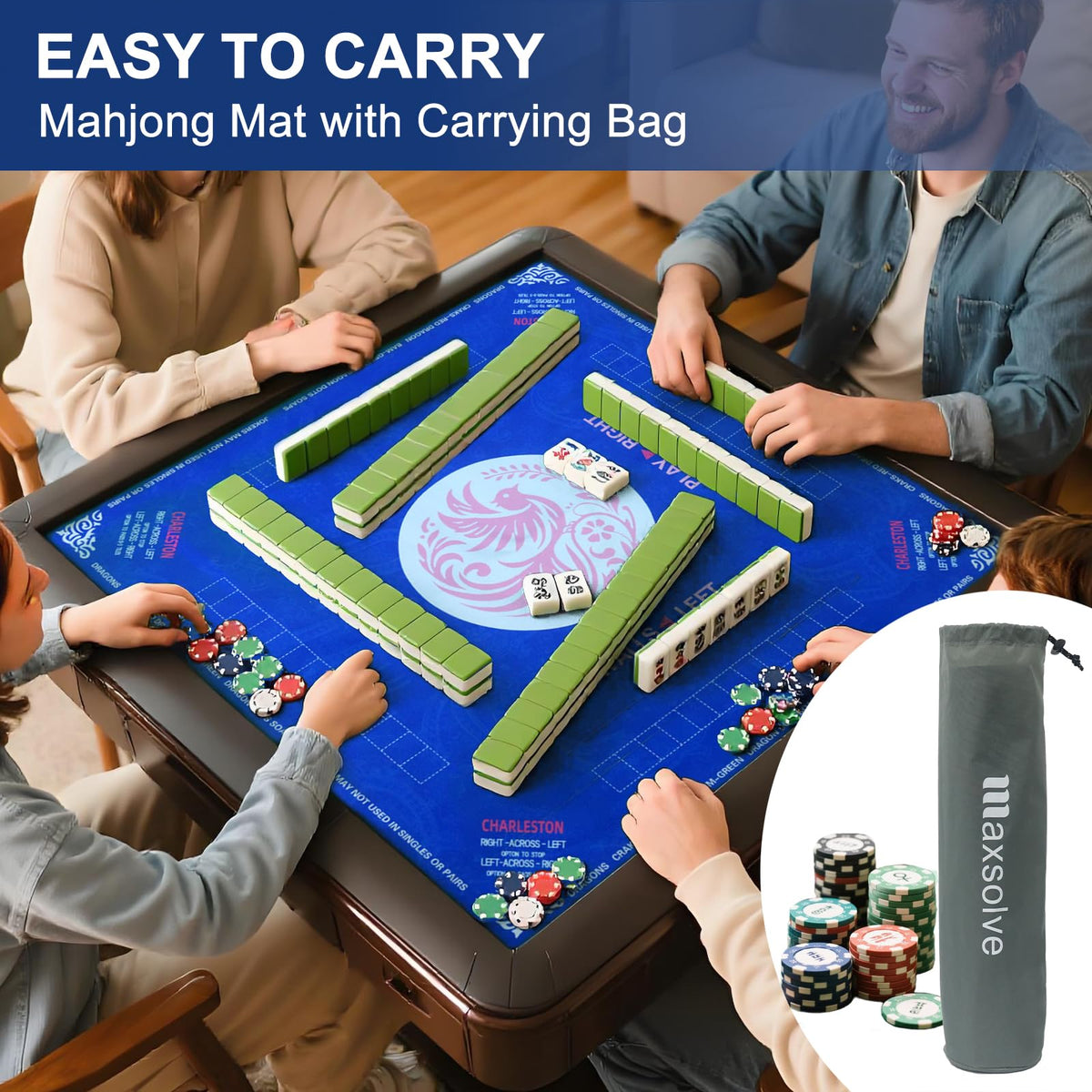 Maxsolve blue design adds stylish flair to any table setup while keeping games organized.