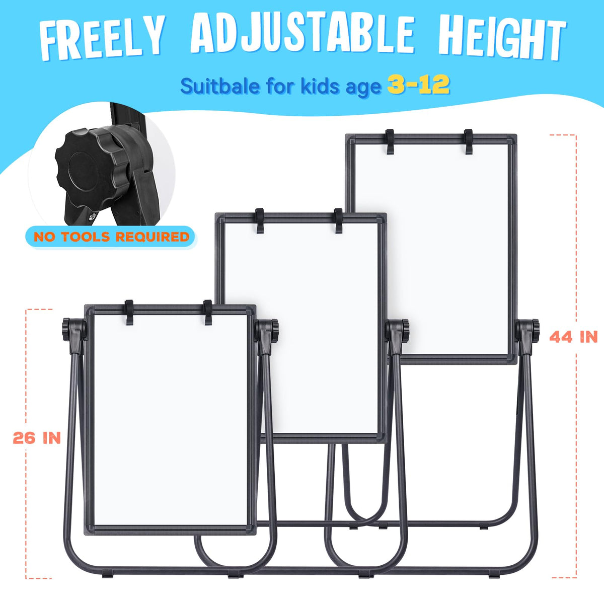 Maxtek Kids Easel with 360° rotating design for flexible drawing and tabletop play.