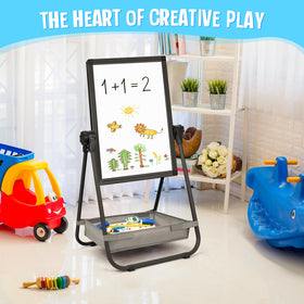 Maxtek Kids Easel includes markers, chalk, eraser, and paper for immediate creativity.