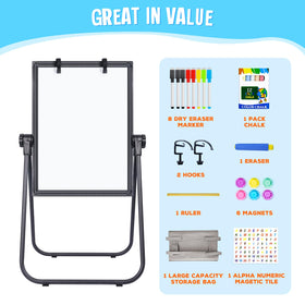 Maxtek Kids Easel with magnetic letters and numbers enhances early literacy activities.