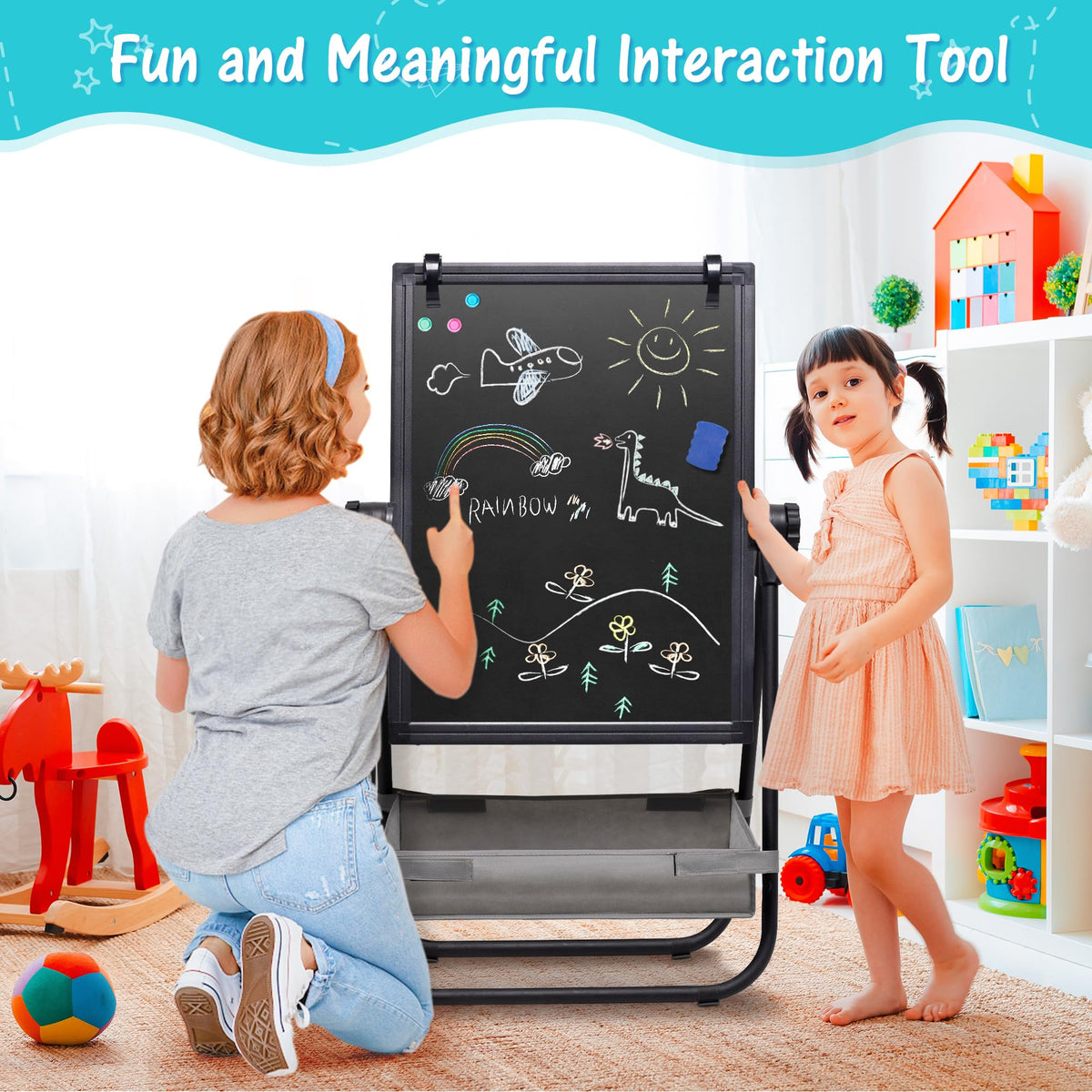 Maxtek Kids Easel sturdy metal frame resists heavy play and wobble.