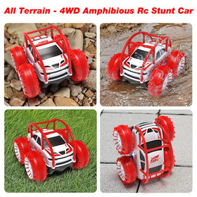 MaxTronic Amphibious RC Car performing 360° flips with LED lights