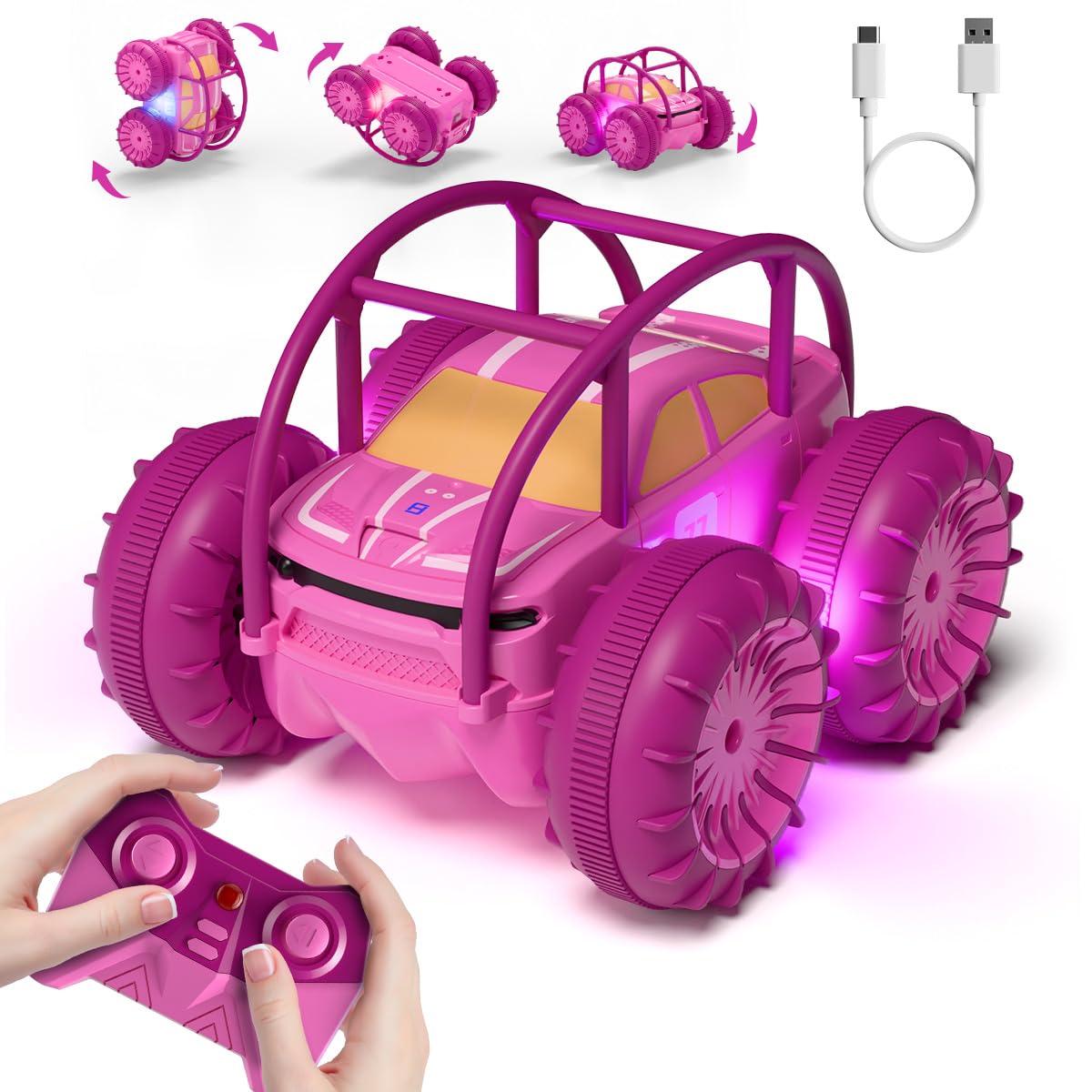 MaxTronic Amphibious RC Car waterproof action for water play and land adventures.