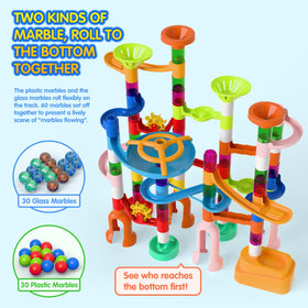 MaxTronic gift box packaging showcases a ready-to-gift marble run set