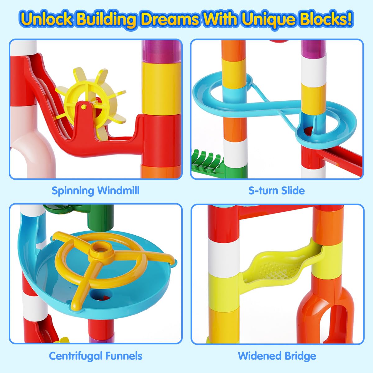 Kids enjoy MaxTronic Marble Run, improving spatial thinking through play.