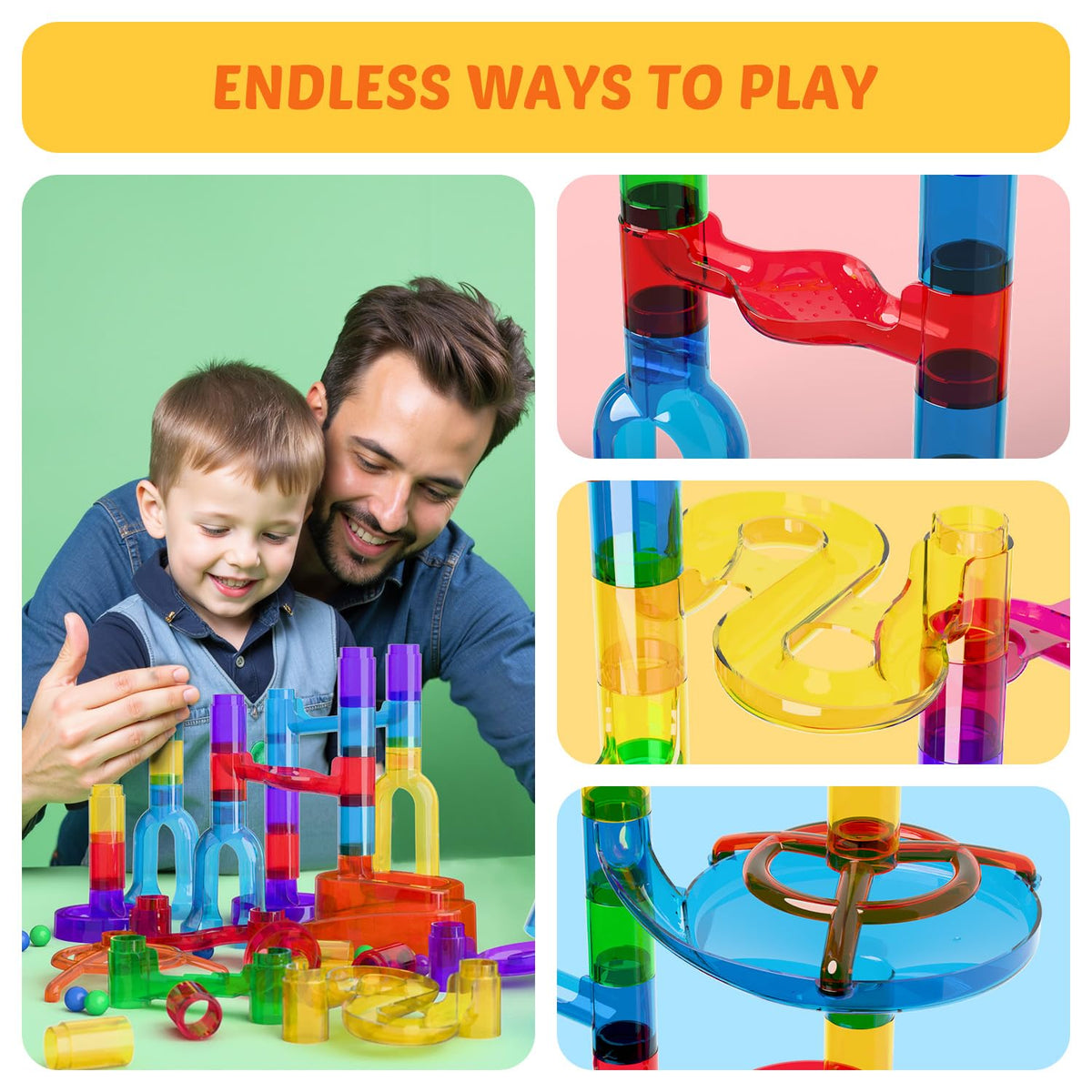 MaxTronic marble run kit 16mm marbles for smooth rolling
