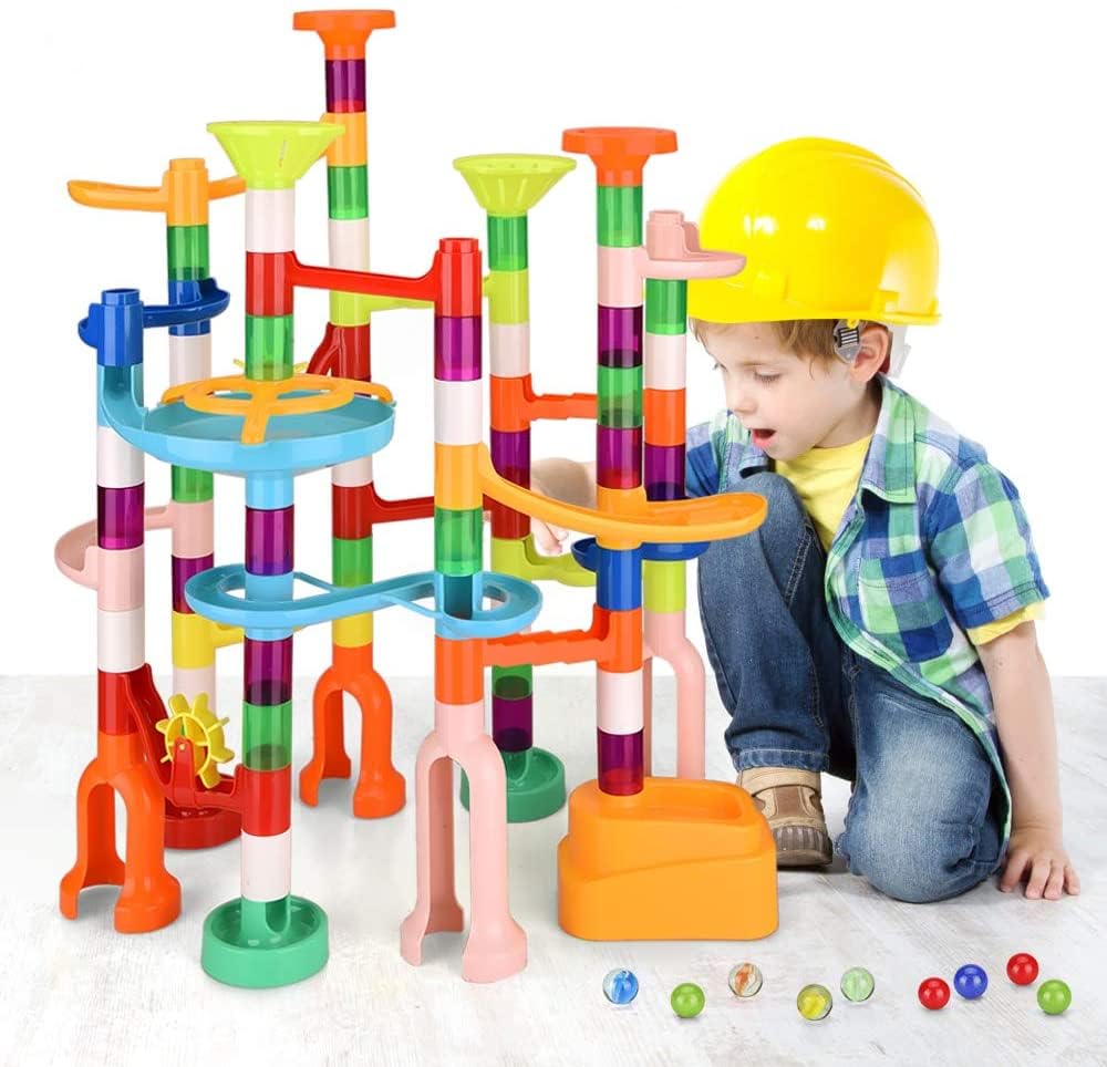 MaxTronic Marble Run Kit with 75 parts ready for creative building and STEM play
