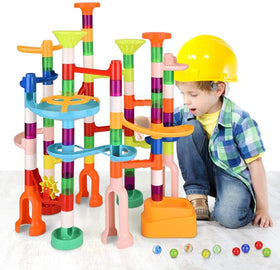 MaxTronic Marble Run Kit with 75 parts ready for creative building and STEM play
