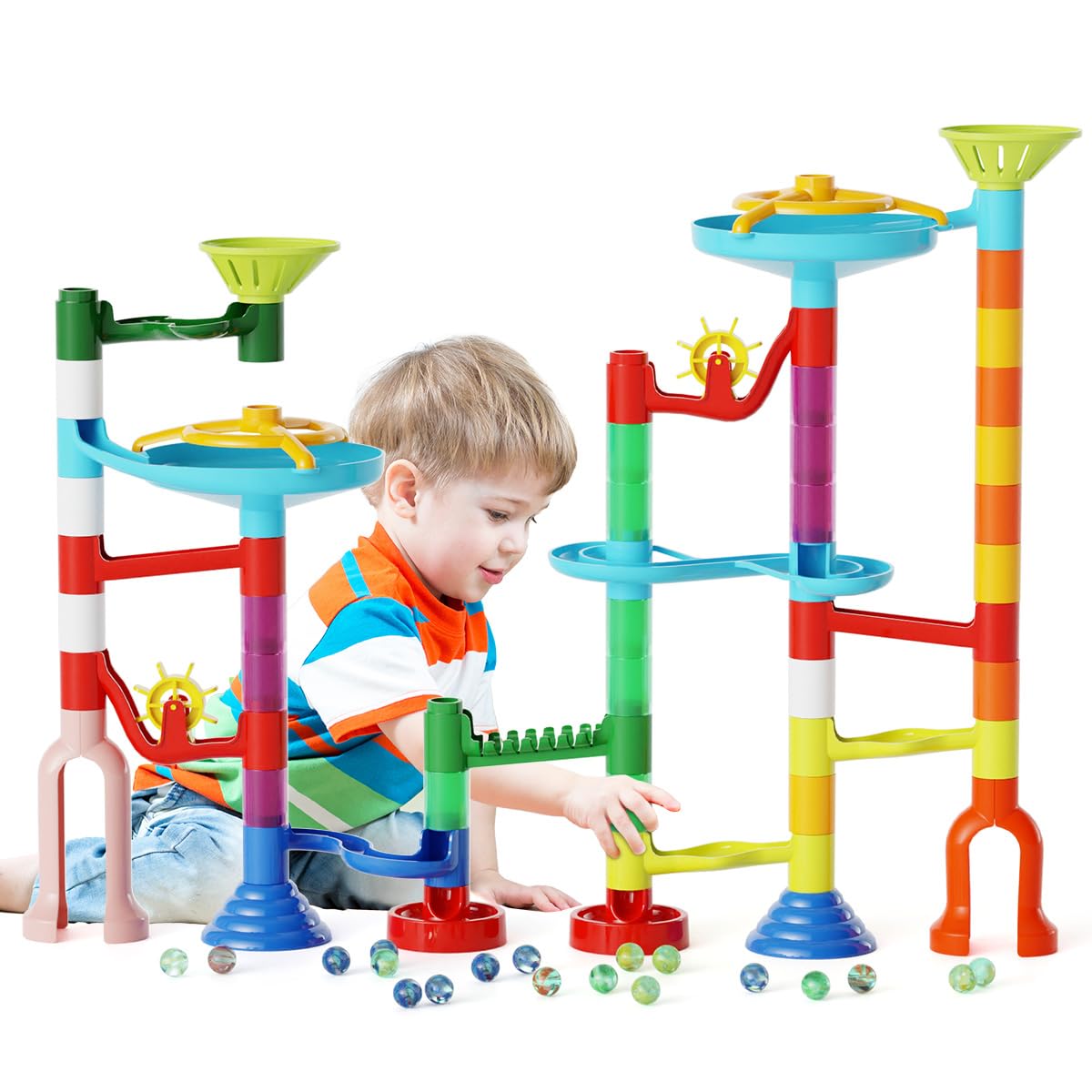 MaxTronic Marble Run packaging shows all pieces ready for quick setup and gifting.