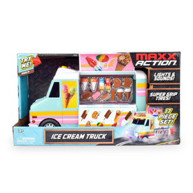 Maxx Action 16-piece set includes toy truck and miniature desserts