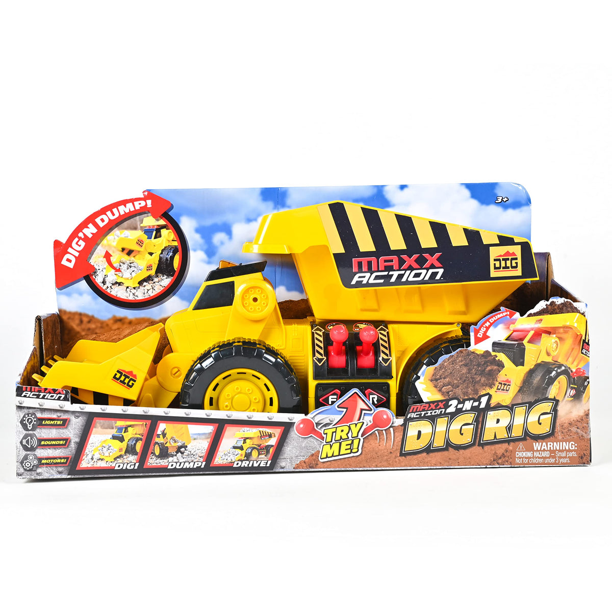 Maxx Action Dig Rig batteries included for immediate fun