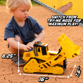 Rubber tracks on Maxx Action dozer provide stable movement on surfaces