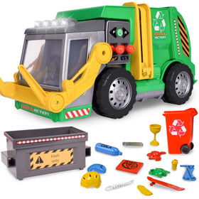 Maxx Action garbage truck with flashing lights and realistic sounds for immersive play.