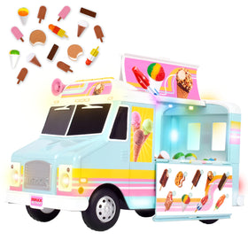 Maxx Action ice cream truck front view with bright lights for pretend sales