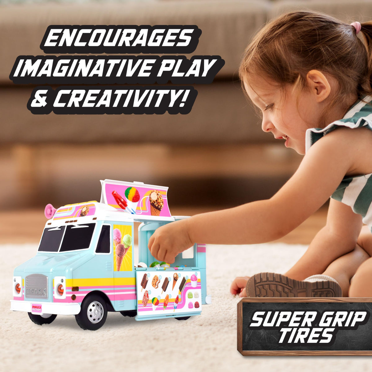 Maxx Action lights and sounds feature enhancing interactive play